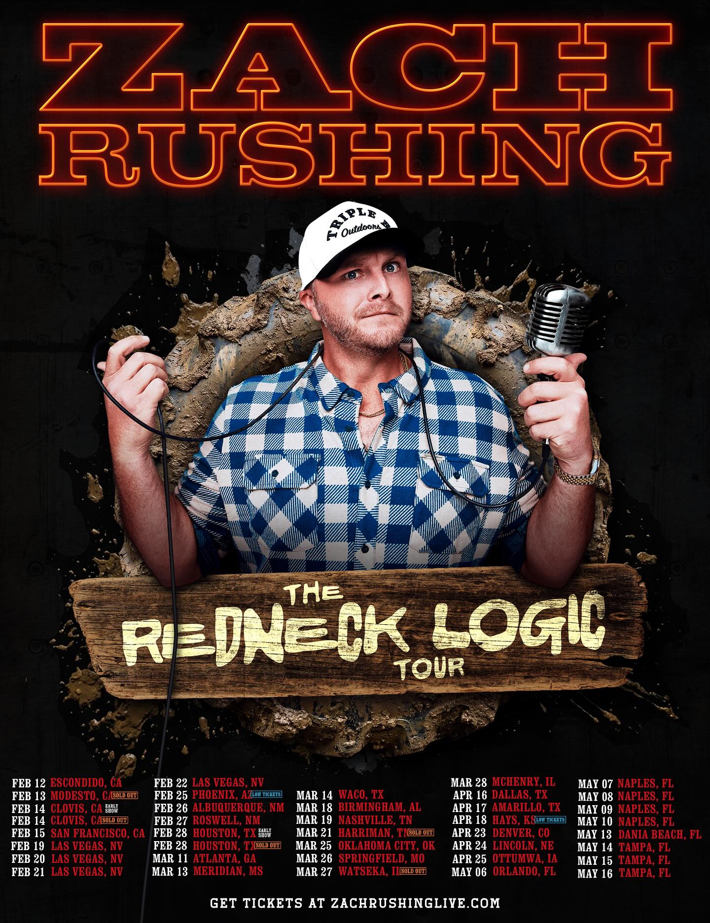Zach Rushing The Redneck Logic Tour Poster 2026